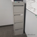 Global Grey 4 Drawer Vertical Letter File Cabinet, Locking